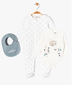 GEMO Ensemble layette 3 pièces bébé garçon Blanc