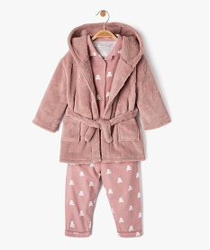 ensemble pyjama et robe de chambre bebe fille- lulucastagnette rose pyjamas et dors bienE170901_1