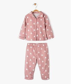 ensemble pyjama et robe de chambre bebe fille- lulucastagnette rose pyjamas et dors bienE170901_2