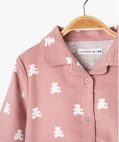 ensemble pyjama et robe de chambre bebe fille- lulucastagnette rose pyjamas et dors bienE170901_4