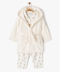 ensemble de nuit 3 pieces special noel   pyjama robe de chambre fille beige pyjamas noelE171101_2