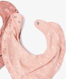 bavoirs facon bandana avec fronces bebe fille (lot de 3) rose bavoirsE172101_2