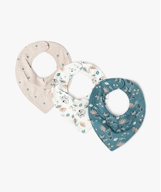 GEMO Bavoirs façon bandana avec motifs animaux bébé garçon (lot de 3) Bleu