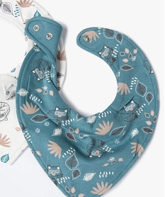 bavoirs facon bandana avec motifs animaux bebe garcon (lot de 3) bleuE172201_2