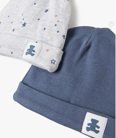 bonnet de naissance en jersey de coton a revers bebe - lulucastagnette (lot de 2) bleu accessoiresE173001_2