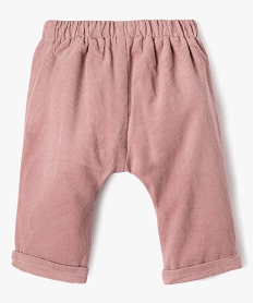 pantalon ample en velours fines cotes bebe - lulucastagnette rose pantalonsE173101_3