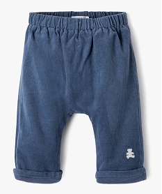 pantalon ample en velours bebe - lulucastagnette bleuE173201_1