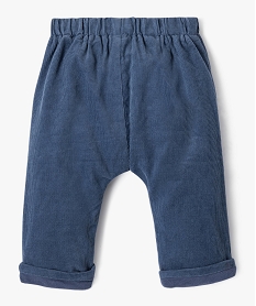 pantalon ample en velours bebe - lulucastagnette bleuE173201_3