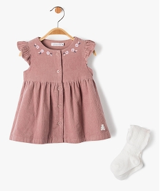 GEMO Ensemble 2 pièces robe + collants bébé fille - LuluCastagnette Rose