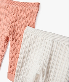 pantalon bebe en maille torsadee (lot de 2) rose leggingsE174001_2