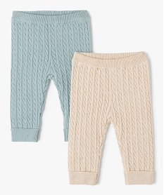 GEMO Pantalon en maille torsadée bébé (lot de 2) Bleu