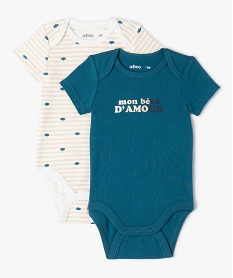 GEMO Body bébé à manches courtes et col américain (lot de 2) beige vif