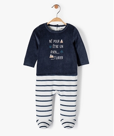 GEMO Pyjama bébé garçon bicolore effet 2 en 1 Bleu
