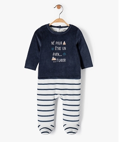 pyjama bebe garcon velours bicolore effet 2 en 1 bleuE175901_1