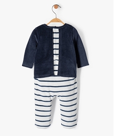 pyjama bebe garcon velours bicolore effet 2 en 1 bleu pyjamas veloursE175901_3