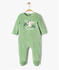 GEMO Pyjama dors-bien en velours imprimé bébé Beige