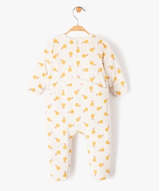 pyjama bebe fille en velours imprime poires et broderie beige pyjamas veloursE176401_3