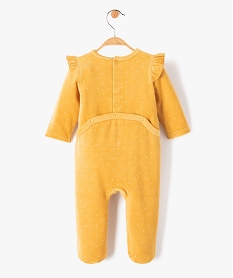 pyjama bebe en velours imprime pois et volant jauneE176601_3