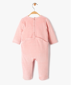 pyjama bebe fille en velours a message rose pyjamas veloursE176701_3
