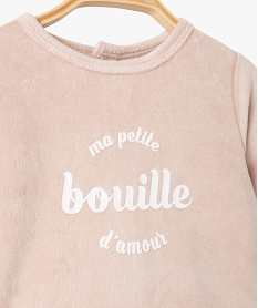 pyjama bebe fille en velours a message brunE176801_2