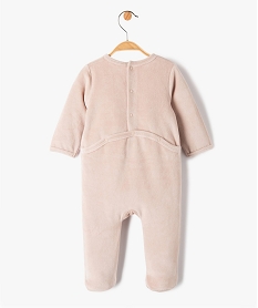 pyjama bebe fille en velours a message brunE176801_3