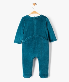 pyjama bebe a pont-dos en velours avec message bleuE177101_3