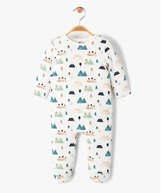 pyjama bebe a pont-dos en jersey molletonne imprime montagnes beigeE178801_1