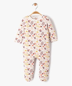 pyjama bebe a pont-dos en jersey molletonne imprime beigeE178901_1