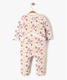 pyjama bebe a pont-dos en jersey molletonne imprime beigeE178901_3