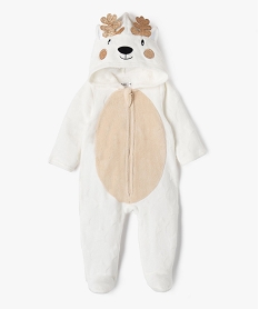 GEMO Surpyjama chaud et doux à capuche motif animal idéal Noël bébé Beige