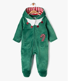 surpyjama chaud et doux a capuche special noel bebe vertE180401_1