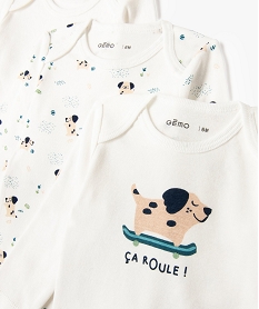 body a manches longues et col us en coton biologique bebe (lot de 3) beigeE181301_3