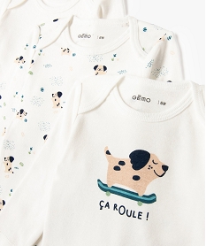 body a manches longues et col us en coton biologique bebe  (lot de 3) beigeE181301_3