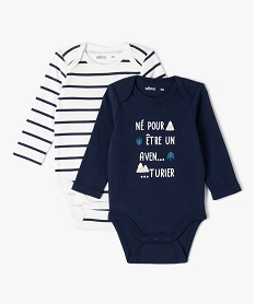 body bebe a manches longues et motifs (lot de 2) bleuE181401_1