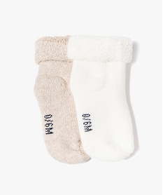 GEMO Chaussettes en maille bouclette douillette bébé (lot de 2) blanc chine