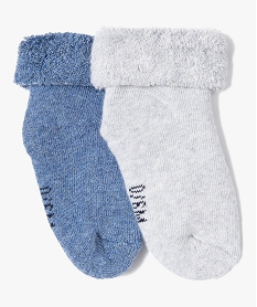 chaussettes en maille bouclette douillette bebe (lot de 2) bleu chaussettesE183001_3