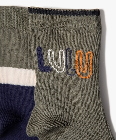 chaussettes hautes avec motifs bebe fille (lot de 2) - lulucastagnette kaki standard chaussettesE183401_2