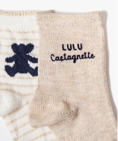 chaussettes pailletees bebe fille (lot de 2) - lulucastagnette orange chineE183501_2