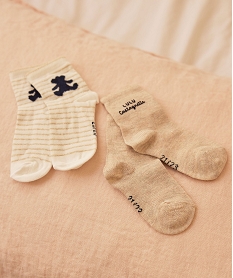 chaussettes pailletees bebe fille (lot de 2) - lulucastagnette beige chaussettesE183501_3
