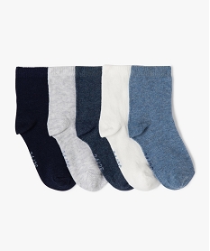 chaussettes unies bebe (lot de 5) bleu chaussettesE183701_1