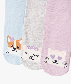 chaussettes mi-hautes avec motifs animaux fille (lot de 3) bleu standard chaussettesE184201_2