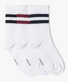 GEMO Chaussettes de sport à tige haute enfant (lot de 3) blanc standard