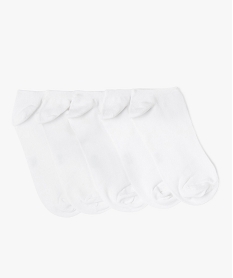 chaussettes ultra courtes unies homme (lot de 5) blanc standardE187101_1