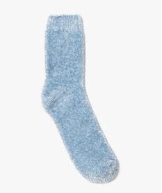 chaussettes en maille chenille douce et epaisse femme bleu vif chaussettesE187301_1