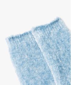 chaussettes en maille chenille douce et epaisse femme bleu vif chaussettesE187301_2