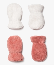 GEMO Moufles en maille peluche bébé fille (lot de 2 paires) rose standard