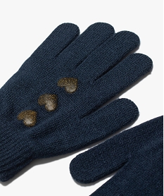 gants imprimes cœurs pailletes fille bleu standard foulards echarpes et gantsE191301_2