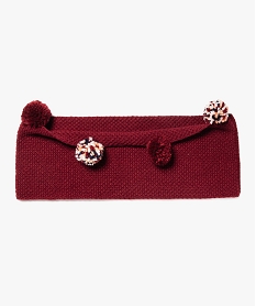 GEMO Echarpe à pompons forme snood fille Rouge