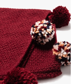 echarpe a pompons forme snood fille rougeE191501_2