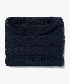 echarpe snood torsadee avec doublure sherpa fille bleu standardE191801_1